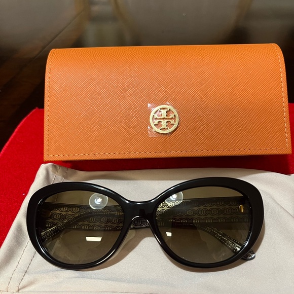 Tory Burch Gold and Black Designer Sunglasses